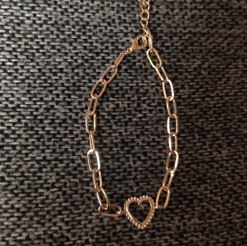 Gold Heart Chain Bracelet